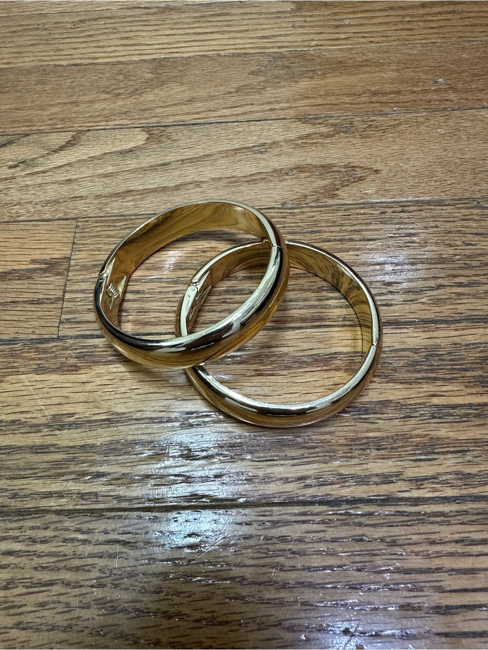 Gold Bangle Bracelets Set of 2 - Picture 3 of 4